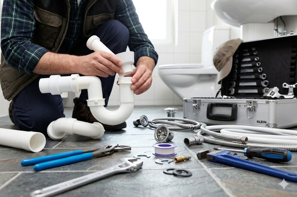 Professional plumbing repair process